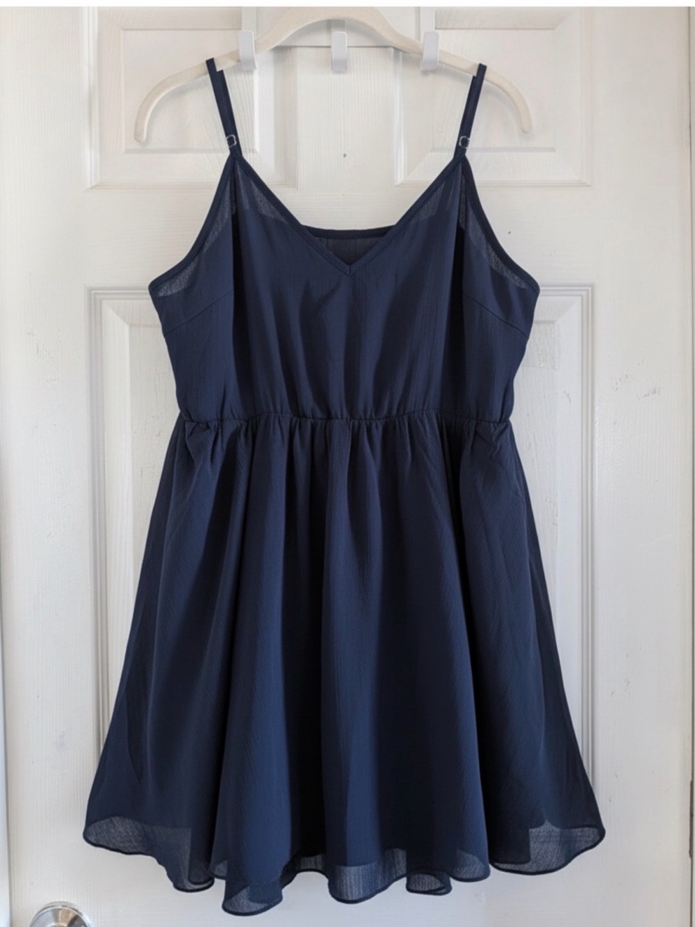 Commense Semi-Sheer Chiffon Ruffle Dress With Outer Cape - Picture 16 of 16
